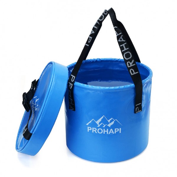 PROHAPI Premium Collapsible Bucket with Lid 10L Blue
